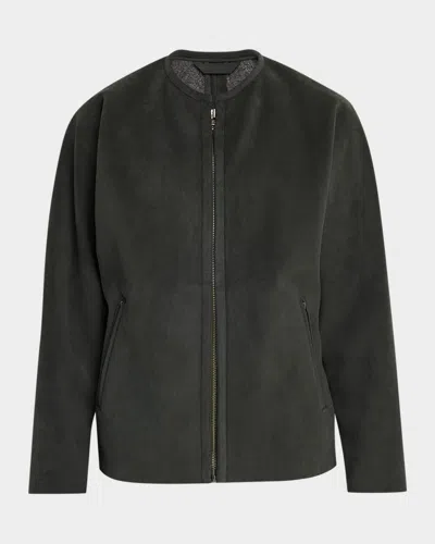 Im Men Men & Apos;s Ultra Boa Faux Suede Full-zip Blouson In Green