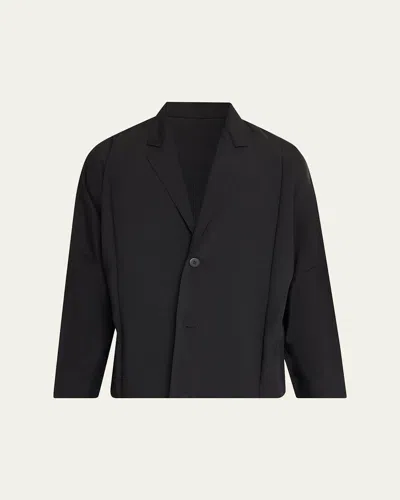 Im Men Men's Black Flat Loose Fit Jacket In Blue