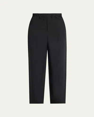 Im Men Men's Flat Front Elastic-waistband Trousers In Black