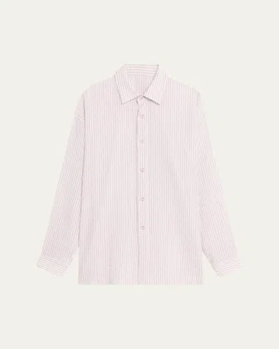 Im Men Men's Oversized Cotton Linen Button-front Shirt In Multi