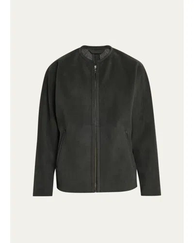 Im Men Men's Ultra Boa Faux Suede Full-zip Blouson In Black
