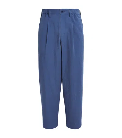 Im Men Pleated Tailored Trousers In Blue