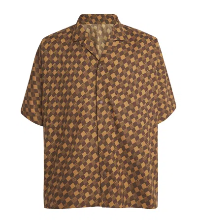 Im Men Printed Short Sleeve Shirt In Brown