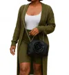 Im Model Cozy Cable Knit Cardigan Sweater With Pockets In Olive In Green