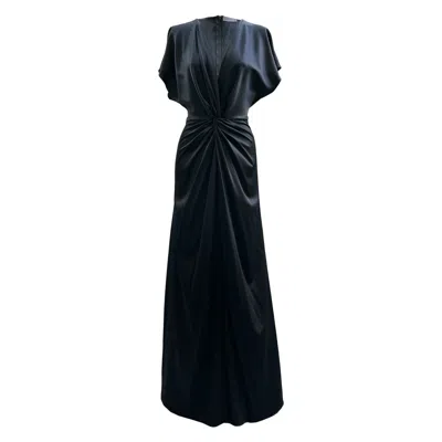 Imaatu Women's Laura Black Silk Maxi Dress