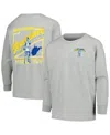 Image One Big Boys And Girls Gray West Virginia Mountaineers Retro Script Long Sleeve T-shirt In Gray