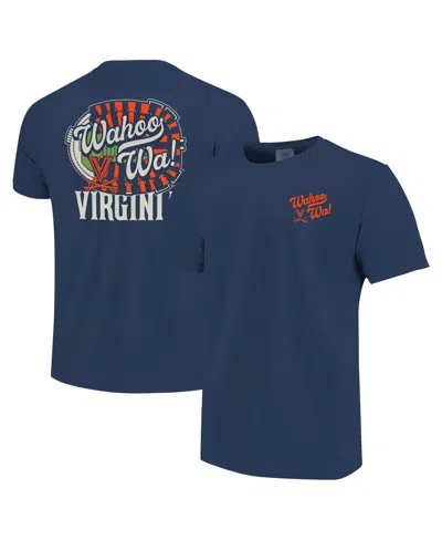 Image One Kids' Big Boys And Girls Navy Virginia Cavaliers Hyperlocal Comfort Colors T-shirt In Blue