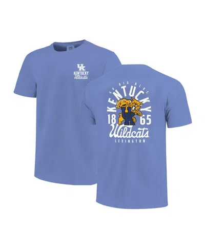 Image One Kids' Big Boys And Girls Royal Kentucky Wildcats Comfort Colors Mascot Overlay T-shirt In Blue
