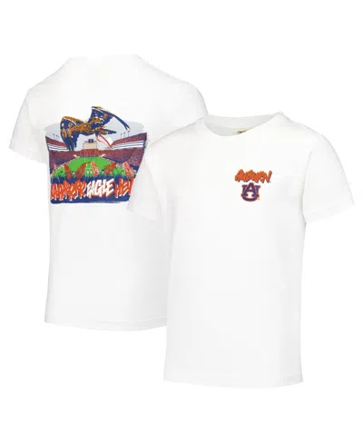 Image One Kids' Big Boys And Girls White Auburn Tigers Hyperlocal Comfort Colors T-shirt