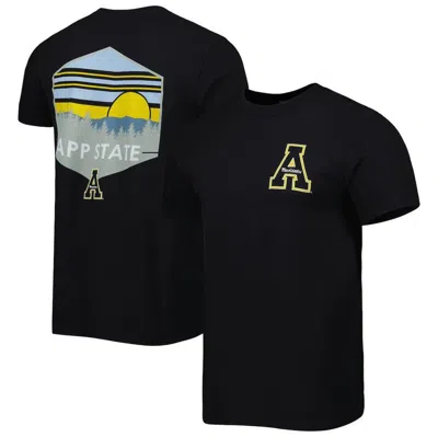 Image One Black Appalachian State Mountaineers Landscape Shield T-shirt