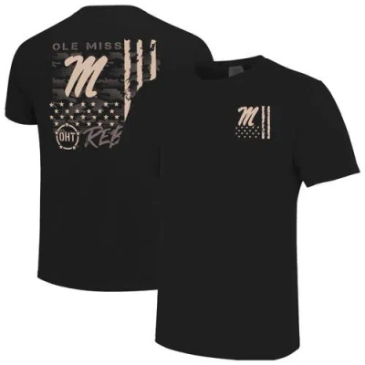 Image One Black Ole Miss Rebels Comfort Colors Oht Camo Overlay T-shirt
