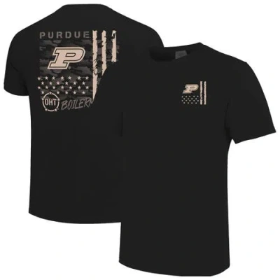 Image One Black Purdue Boilermakers Comfort Colors Oht Camo Overlay T-shirt