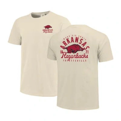 Image One Cream Arkansas Razorbacks Comfort Colors Mascot Overlay T-shirt