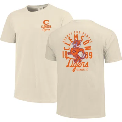 Image One Cream Clemson Tigers Comfort Colors Mascot Overlay T-shirt