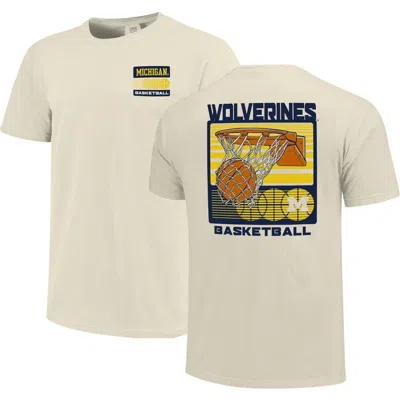 Image One Cream Michigan Wolverines Basketball Staredown Comfort Colors In Multi