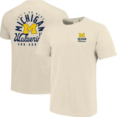 Image One Cream Michigan Wolverines Comfort Colors Mascot Overlay T-shirt