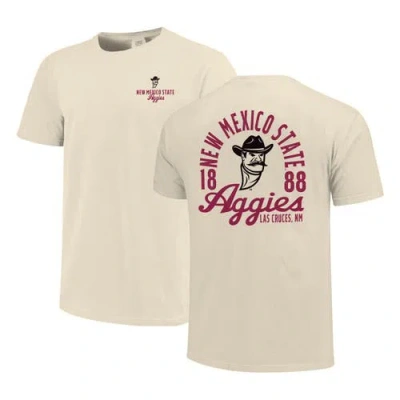 Image One Cream New Mexico State Aggies Comfort Colors Mascot Overlay T-shirt In Neutral