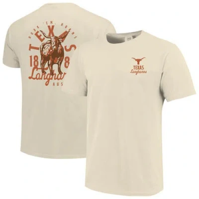 Image One Cream Texas Longhorns Comfort Colors Mascot Overlay T-shirt