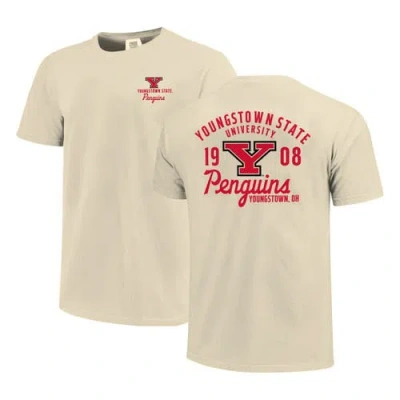 Image One Cream Youngstown State Penguins Comfort Colors Mascot Overlay T-shirt In Neutral