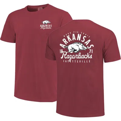 Image One Crimson Arkansas Razorbacks Comfort Colors Mascot Overlay T-shirt
