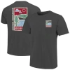 Image One Graphite Wisconsin Badgers Comfort Colors Minimal Vista Distressed Graphics T-shirt In Gray