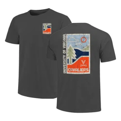 Image One Graphite Virginia Cavaliers Comfort Colors Minimalist Distressed Vista T-shirt In Gray
