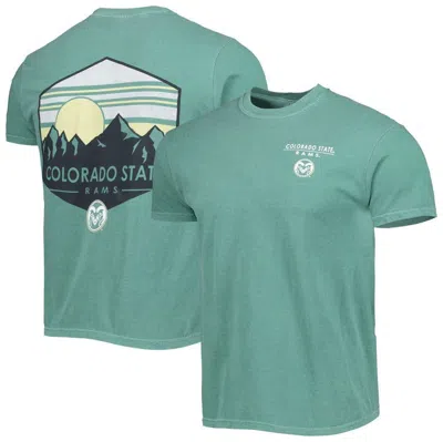 Image One Green Colourado State Rams Landscape Shield T-shirt