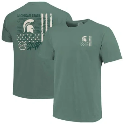Image One Green Michigan State Spartans Comfort Colors Oht Camo Overlay T-shirt