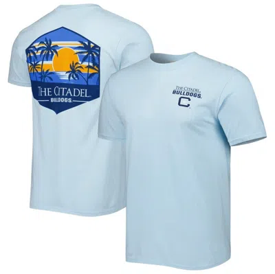 Image One Light Blue Citadel Bulldogs Landscape Shield T-shirt