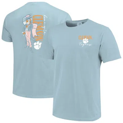 Image One Light Blue Clemson Tigers Americana Mascot Comfort Colors T-shirt