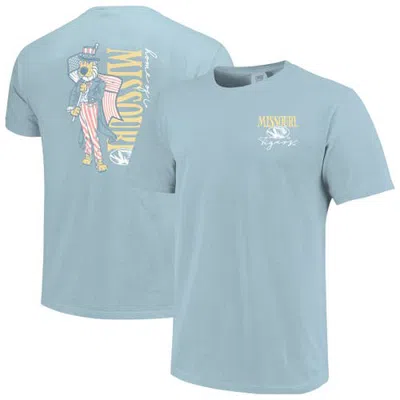 Image One Light Blue Missouri Tigers Americana Mascot Comfort Colors T-shirt