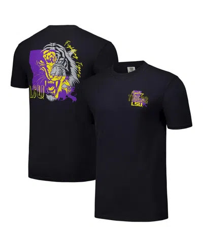 Image One Men's And Women's Black Lsu Tigers Hyper Local Two-tone Mascot State T-shirt