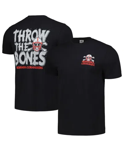 Image One Men's And Women's Black Nebraska Huskers Hyper Local Throw The Bones T-shirt