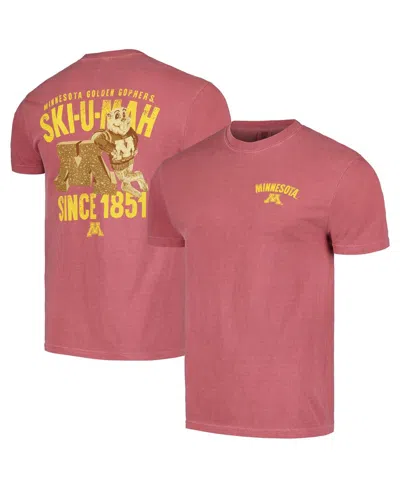 Image One Men's And Women's Burgundy Minnesota Golden Gophers Hyper Local 3d Statue Lettermark T-shirt
