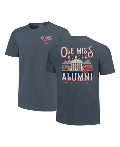 Image One Men's And Women's Denim Ole Miss Rebels Comfort Colors Campus Alumni T-shirt In Gray