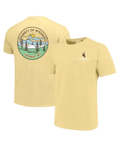 Image One Men's And Women's Gold Wyoming Cowboys Scenic Comfort Colors T-shirt