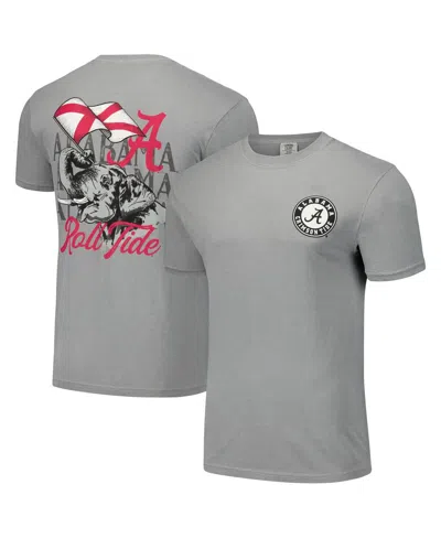 Image One Men's And Women's Gray Alabama Crimson Tide Hyper Local Elephant Flag T-shirt