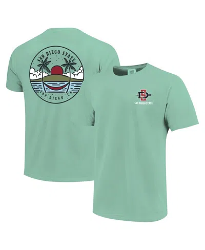 Image One Men's And Women's Light Green San Diego State Aztecs Scenic Comfort Colors T-shirt