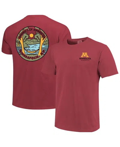 IMAGE ONE MEN'S AND WOMEN'S MAROON MINNESOTA GOLDEN GOPHERS SCENIC COMFORT COLORS T-SHIRT