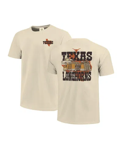 Image One Men's And Women's Natural Texas Longhorns Hyper Local Stadium Mascot Skyline T-shirt In Neutral