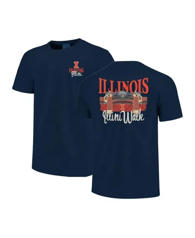 Image One Men's And Women's Navy Illinois Fighting Illini Hyper Local Stadium Gates T-shirt In Blue