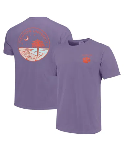 Image One Men's And Women's Purple Clemson Tigers Scenic Comfort Colors T-shirt