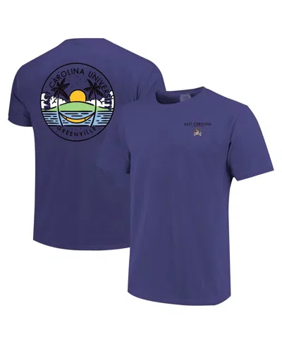 Image One Men's And Women's Purple Ecu Pirates Scenic Comfort Colors T-shirt In Blue