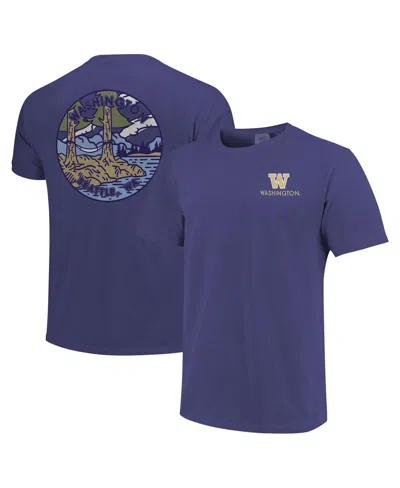Image One Men's And Women's Purple Washington Huskies Scenic Comfort Colors T-shirt