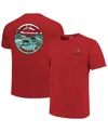 Image One Men's And Women's Scarlet Boston University Scenic Comfort Colors T-shirt In Red