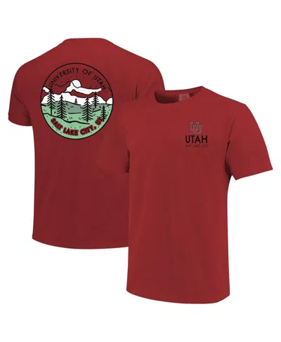 Image One Men's And Women's Red Utah Utes Scenic Comfort Colors T-shirt