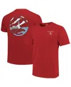 Image One Men's And Women's Scarlet Boston University Scenic Comfort Colors T-shirt In Scarlet