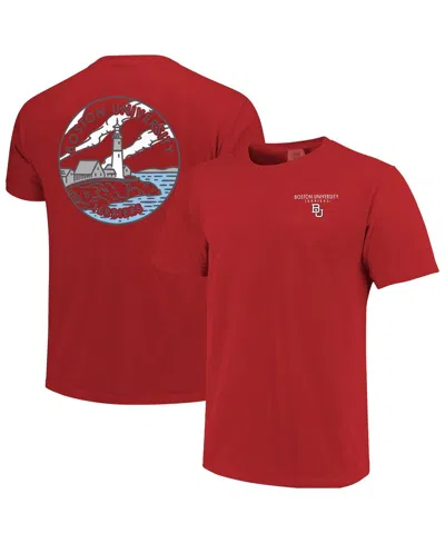 IMAGE ONE MEN'S AND WOMEN'S SCARLET BOSTON UNIVERSITY SCENIC COMFORT COLORS T-SHIRT