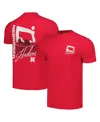 Image One Men's And Women's Scarlet Nebraska Huskers Hyper Local Farming Flag Skyline T-shirt In Red