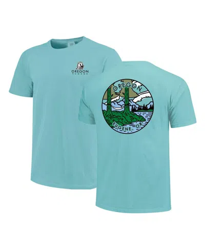 Image One Men's And Women's Teal Oregon Ducks Scenic Comfort Colors T-shirt